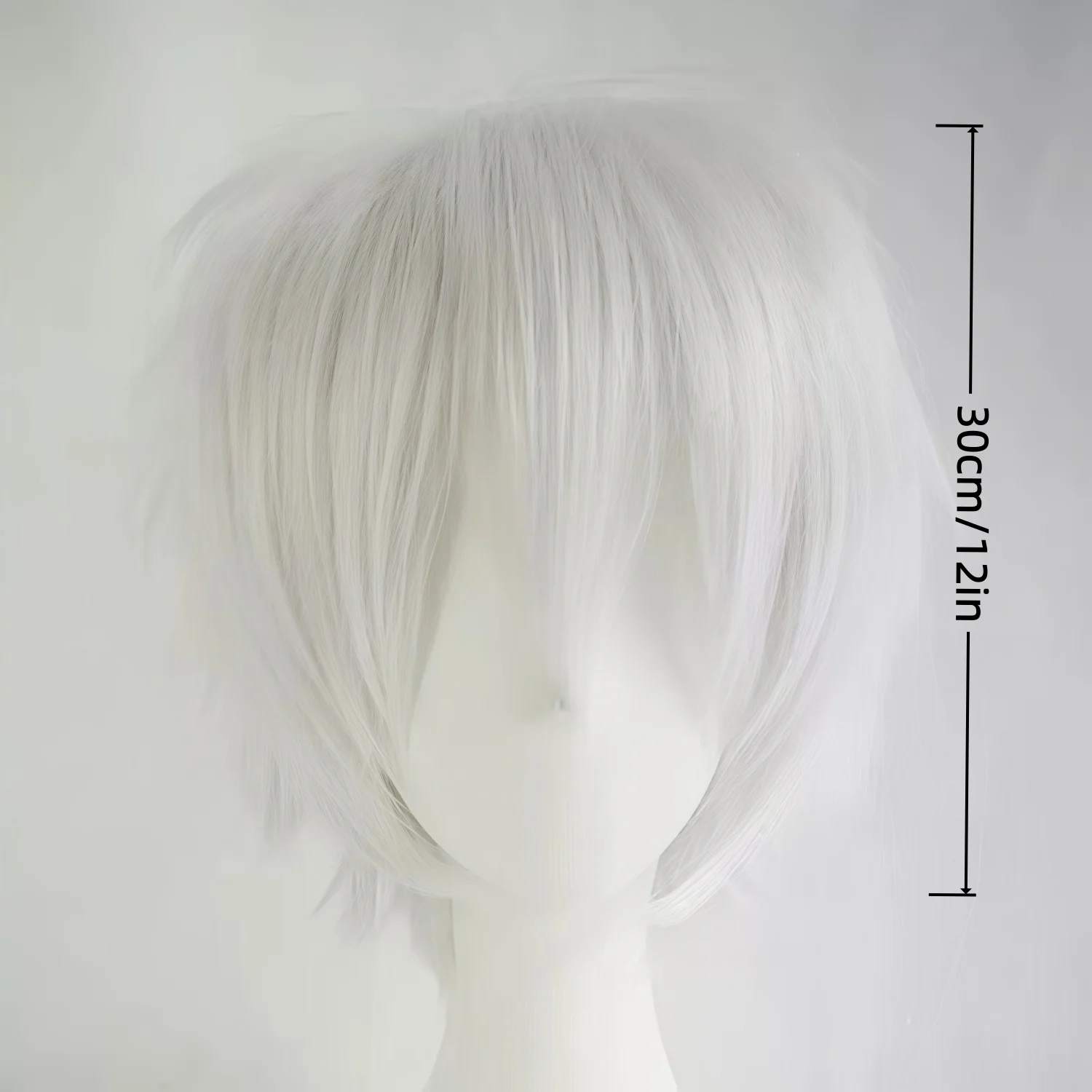 Men's Short White Synthetic Straight and Fluffy Wig, Heat-Resistant, Birthdays, Heat-Resistant Fiber, Role-Playing