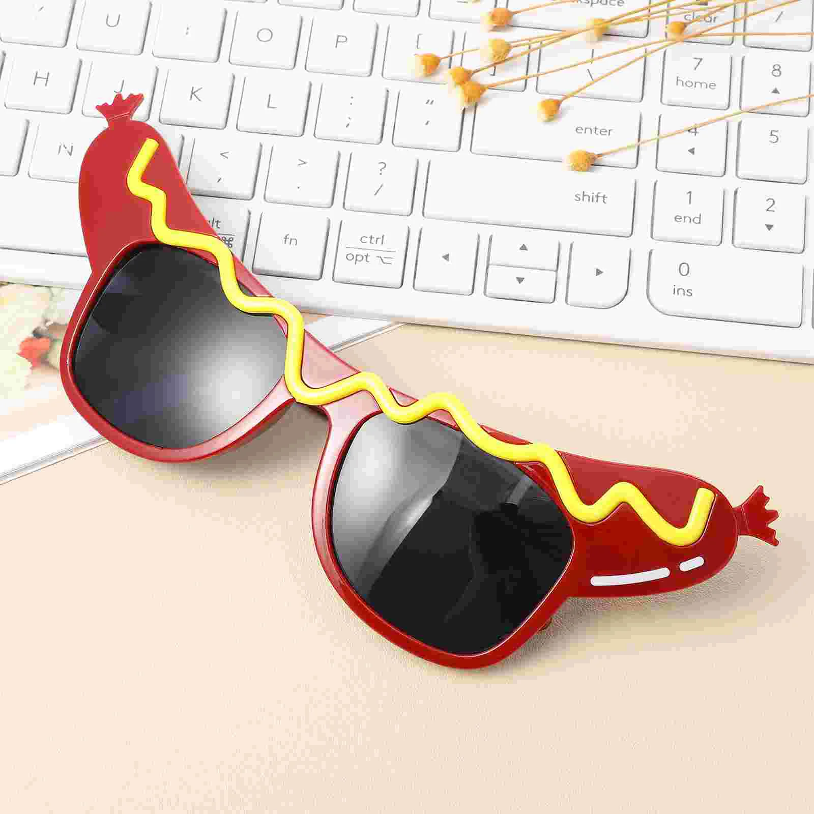 Lustige Herren-Sonnenbrille, niedliche Brille für Damen, Hot-Dog-Dekoration, Tanzparty