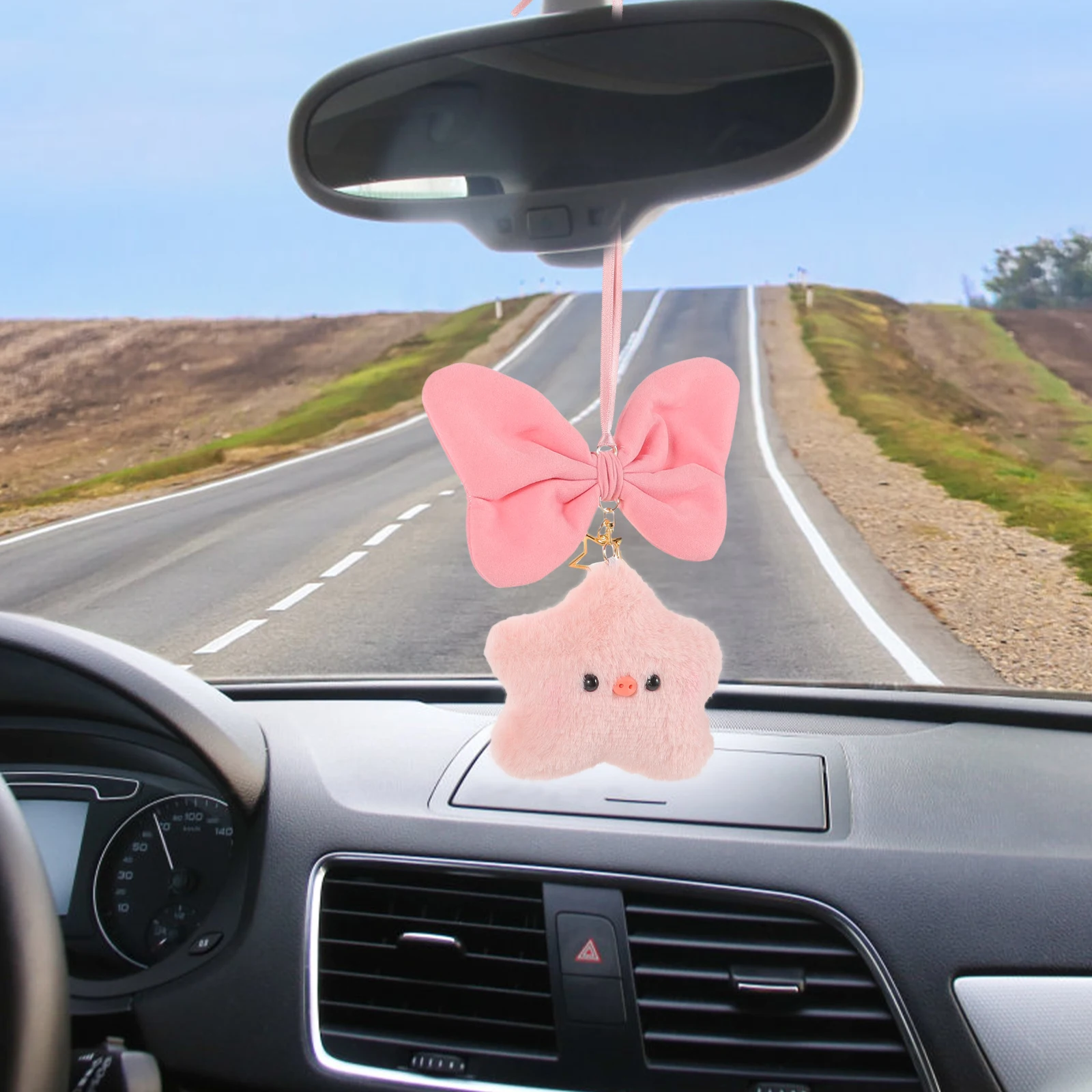 

Очаровательный поросенок, подвесной креативный подвесной орнамент, украшение для зеркала заднего вида, декор в форме звезды, аксессуары для салона автомобиля, новинка