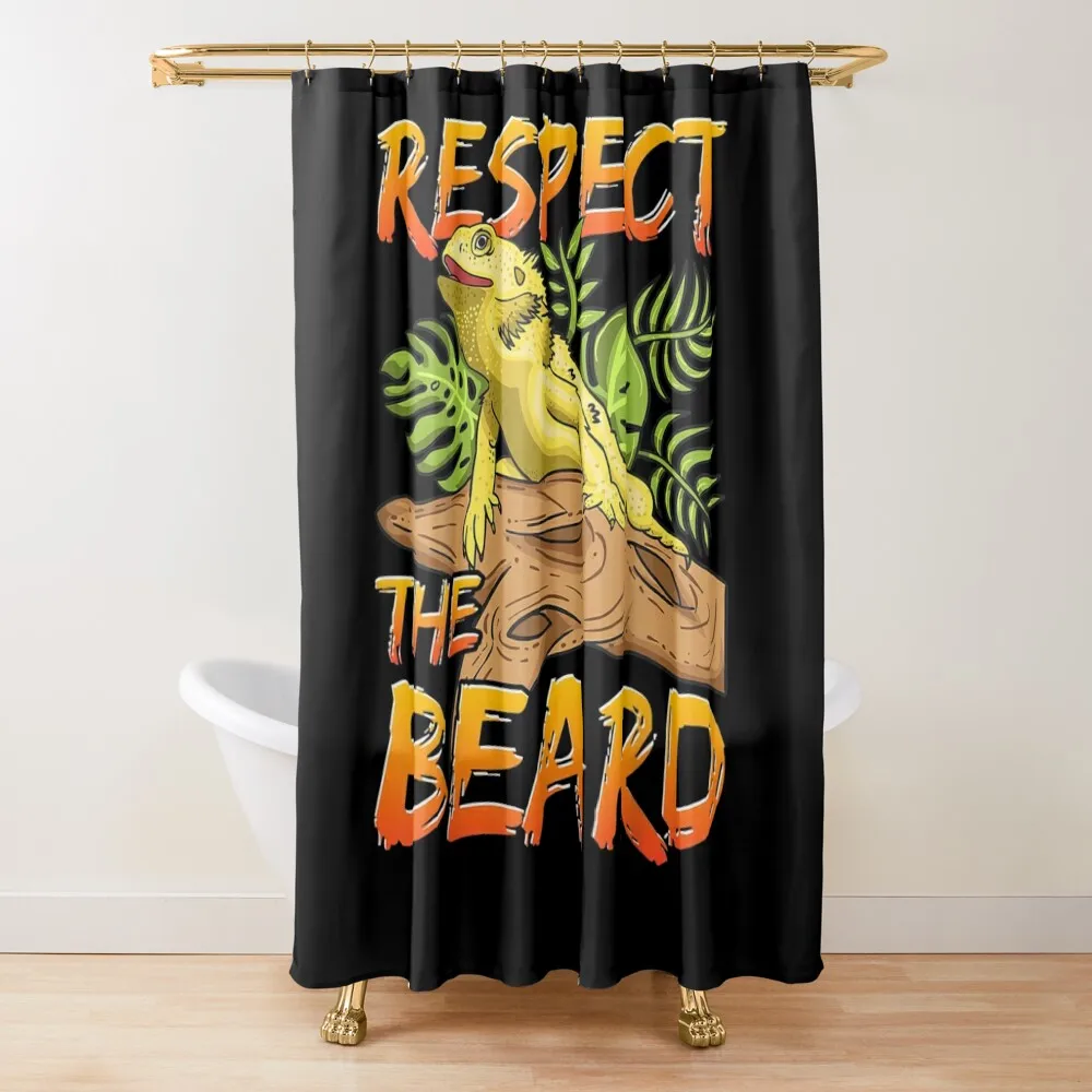 

Respect The Beard Bearded Dragon Design For Lizard Lovers Shower Curtain Bathroom Decor Bathroom Shower Curtain