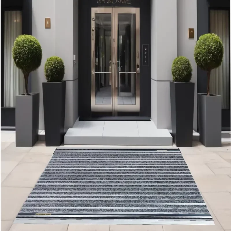 Custom Size Heavy Aluminum Floor Mat with Rubber/Carpet Scraper Commercial Doormat - Heavy Non-Slip Entrance