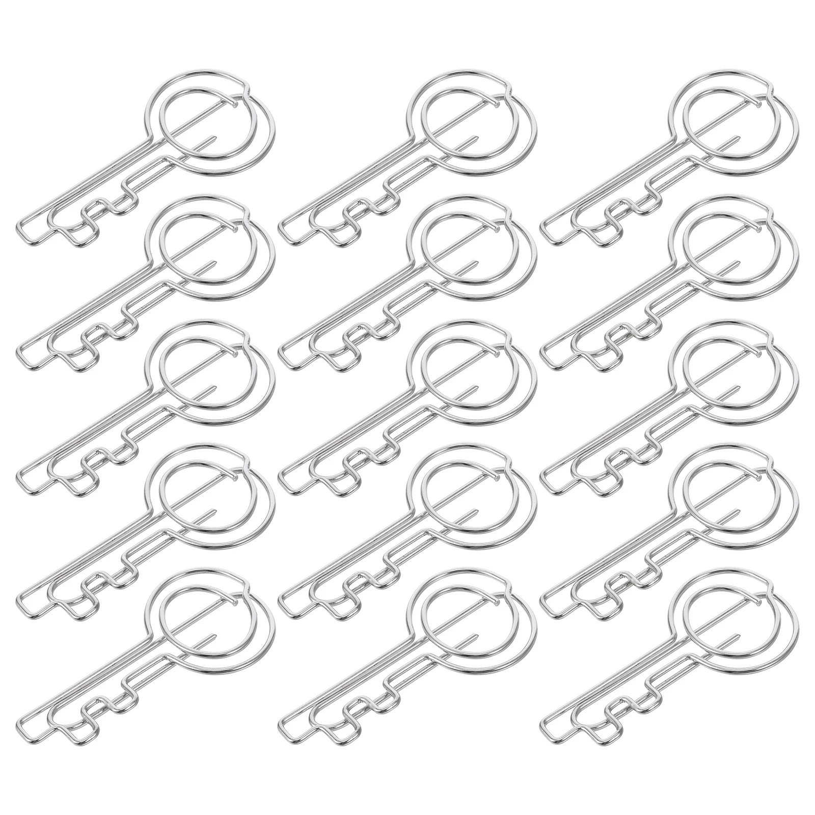 

20 pcs Key Shaped Paper Clips Document Organization Bookmarks Metal Office School Supplies Scrapbook Making Memo Pins