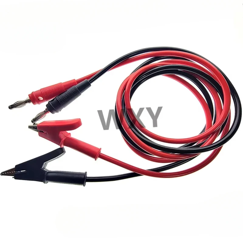 1Pcs Alligator Clip Wire Soft Silicone Wire 4mm Banana Plug To Shrouded Alligator Clip Cable Leads 1M for Testing Probe