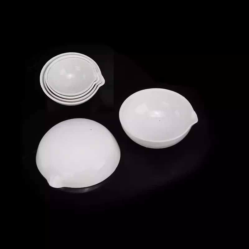 Porcelain yuan dish experiment round bottom ceramic evaporation dish chemical dish 150/200/250/300/400/500/750/1000ml