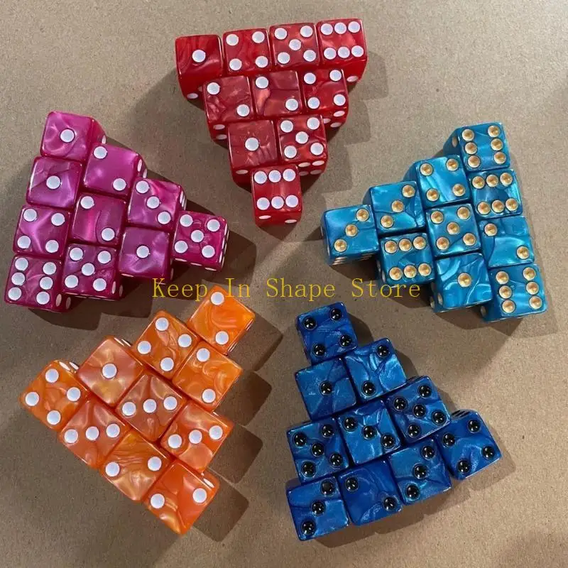 

U1JC Rounds Corner шесть боковых Dices Bulk, упаковка из 10 разных цветов 16 -мм акриловых кубиков с номером DOT для взрослых