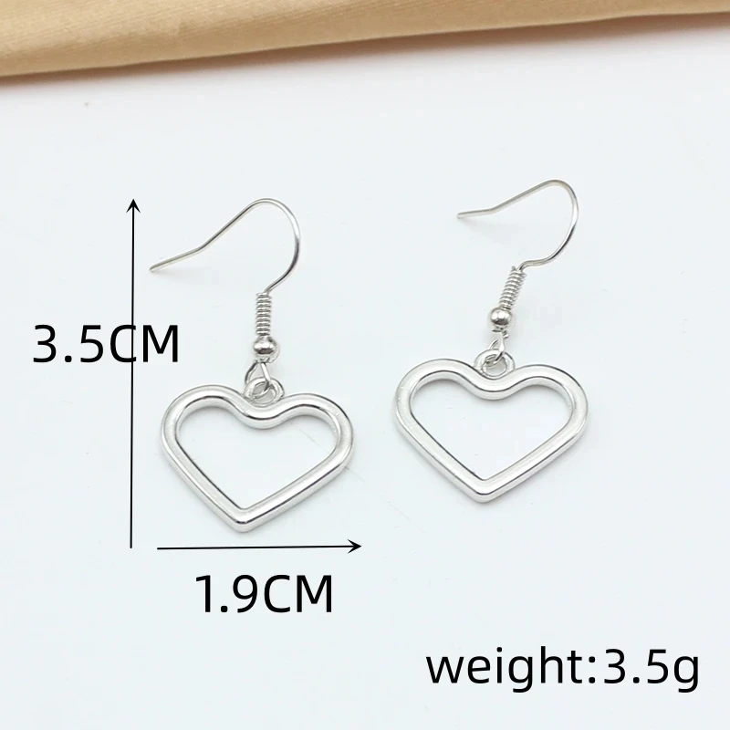 Hollow Big Heart Drop Earrings for Women Sweet Handmade Minimalism Geometric Brincos Jewelry Boucles d\'oreilles Birthday Gift