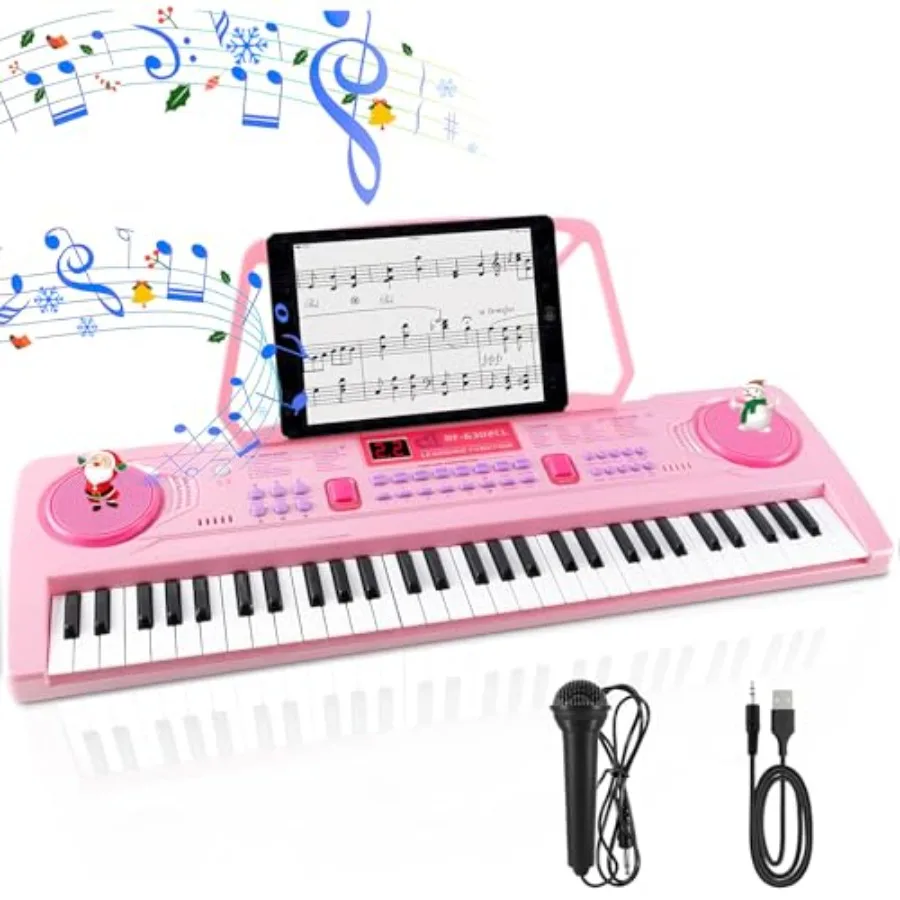 

WOSTOO Keyboard Piano Portable 61 Keys Electronic Digital Piano for Early Learning Educational Musical Toy Includes Music Stand