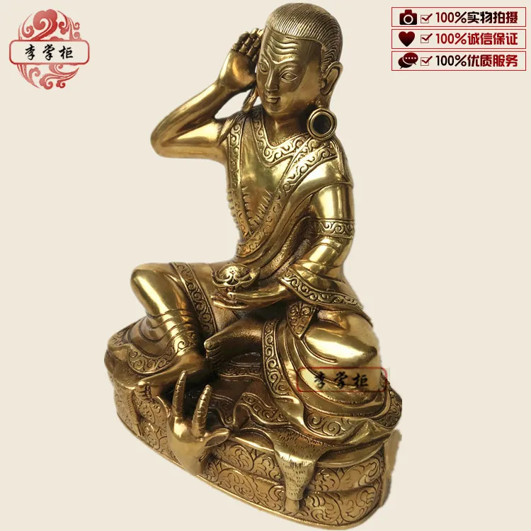 Tibetan Tantra Pure Bronze Seven Inches Milarepa Venerable Miller Buddha Statue Guru Nepal Can be stored