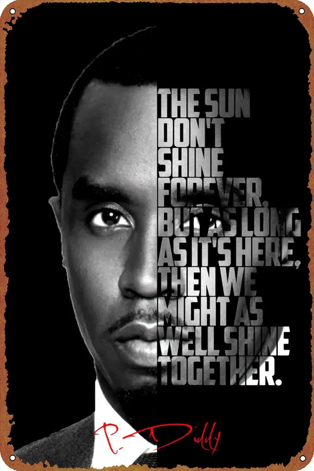 P Diddy metalowy znak blaszany dekoracja ścienna zabawny Vintage znak puszka znak blaszany plakat tablica dekoracyjna do kawiarni Bar restauracja Supermarket sklep najlepsze prezenty