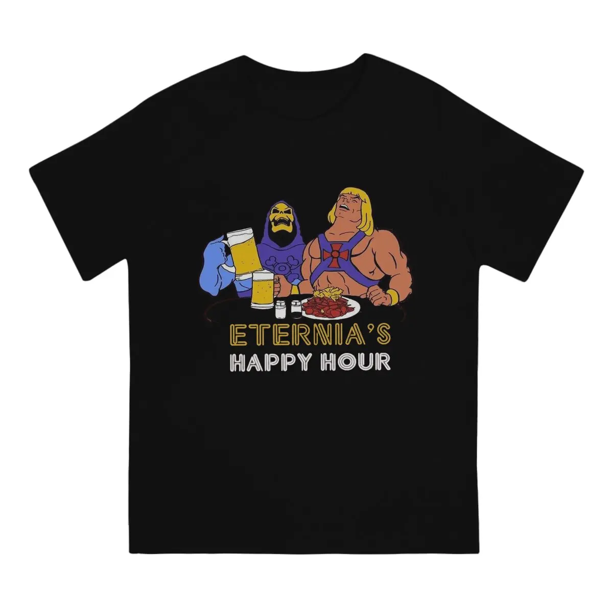 He Man Masters Of The Universe Beer Happy Hour Tshirt Men Tops Vintage Homme Summer Polyester Short Sleeve Harajuku T Shirt