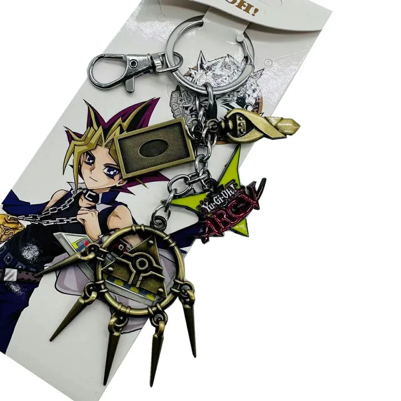 Yu-Gi-Oh! Yugi Muto Atem Marik Ishtar Seto Kaiba Maximillion J. Pegasus Metal Pendant Alloy Figures Keychain Key Ring String Set