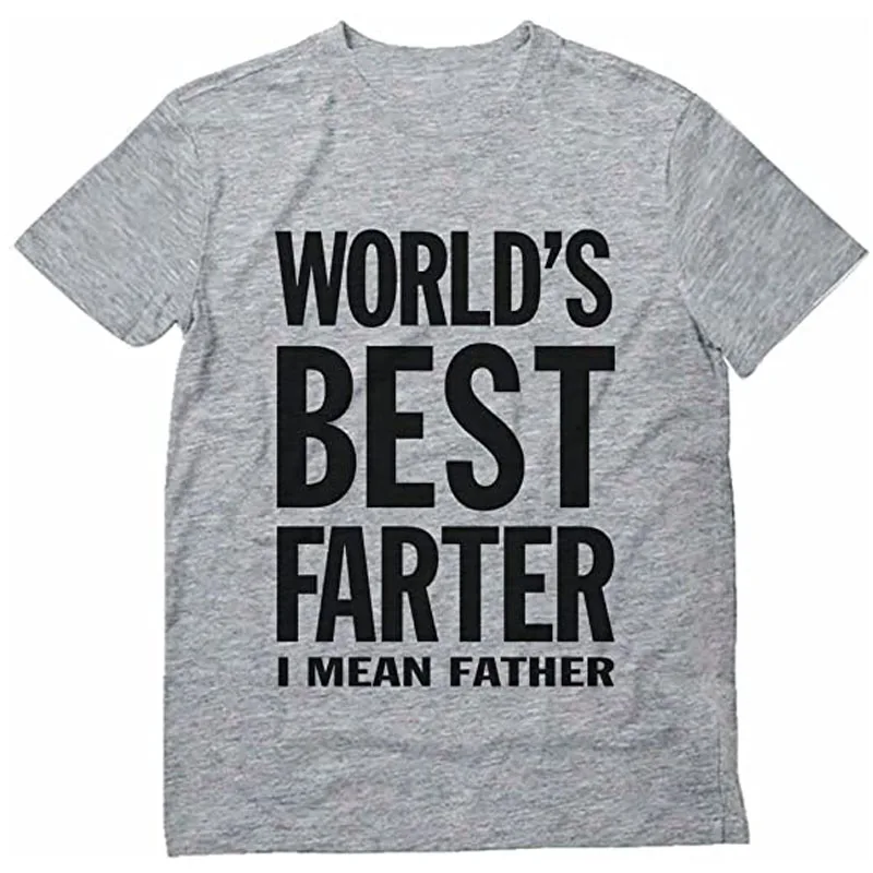 World's Best Farter I Mean Father Funny Gift for Dad Men's T-Shirt If Papa Can't Fix It No One Can Letters Printed Tee Tops