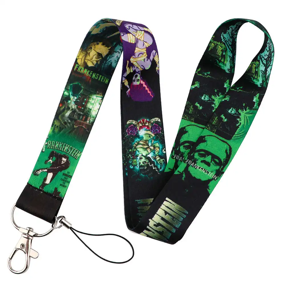 KKZ854 Halloween Neck Strap Horror Killers Lanyard For Keys Id Card Gym Phone Straps Usb Badge Holder Man Women Lariat Lanyard