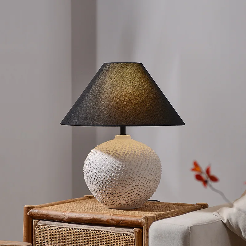 Lampada da tavolo a vento wabi-sabi, ornamento per vaso in ceramica artistica creativa da comodino, lampada da ingresso decorativa per soggiorno in famiglia