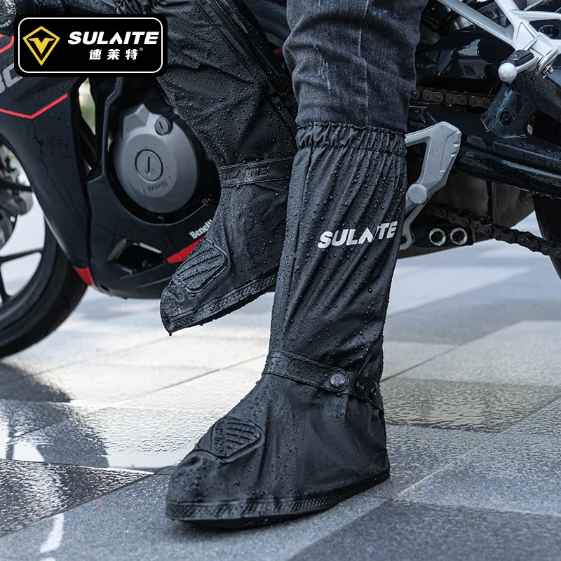 Motorcycle Shoe Covers Thickened Anti Slip Abrasion Resistant Rain Boots Outdoor Cycling High Top Rain Boot Cover Shoe Cover 2