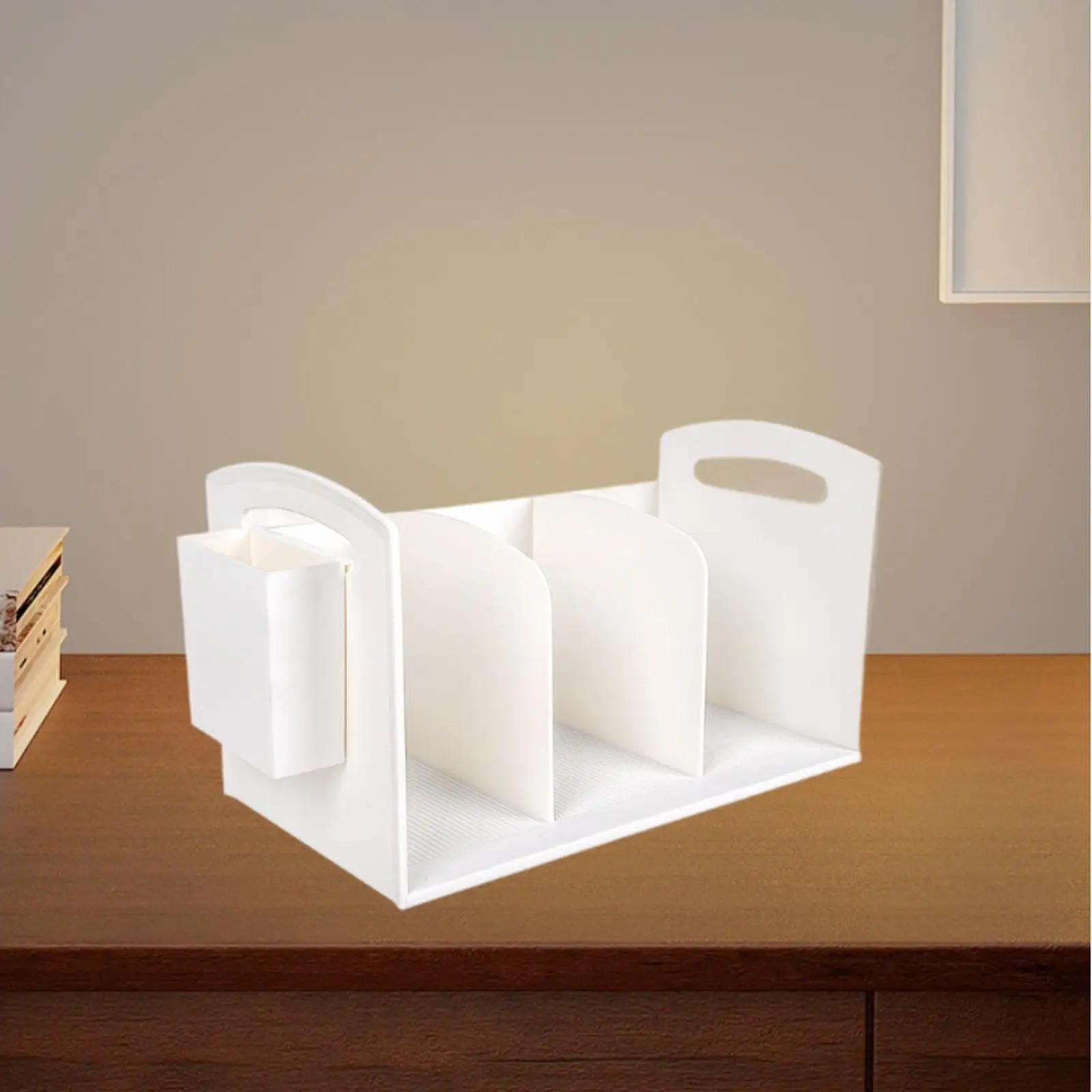 Desktop Book End File Rack Multifunction 3 Grids Desk Book Support Desk Sorting Rack for Stationery Notebooks Home Children