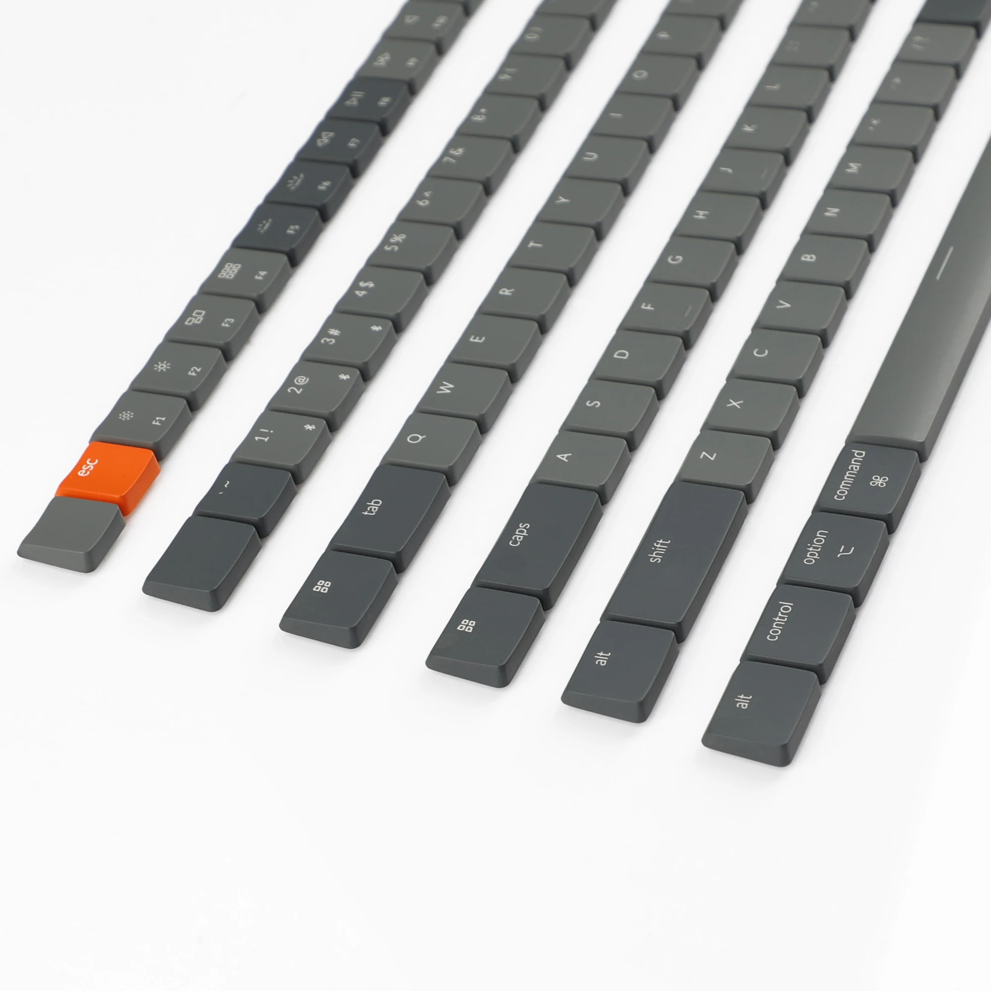 YMDK Backlit Low Profile 116 Keys Gray Orange ABS Keycaps Compatible with Keychron K1 K3 Low Profile Mechanical Keyboards view 5