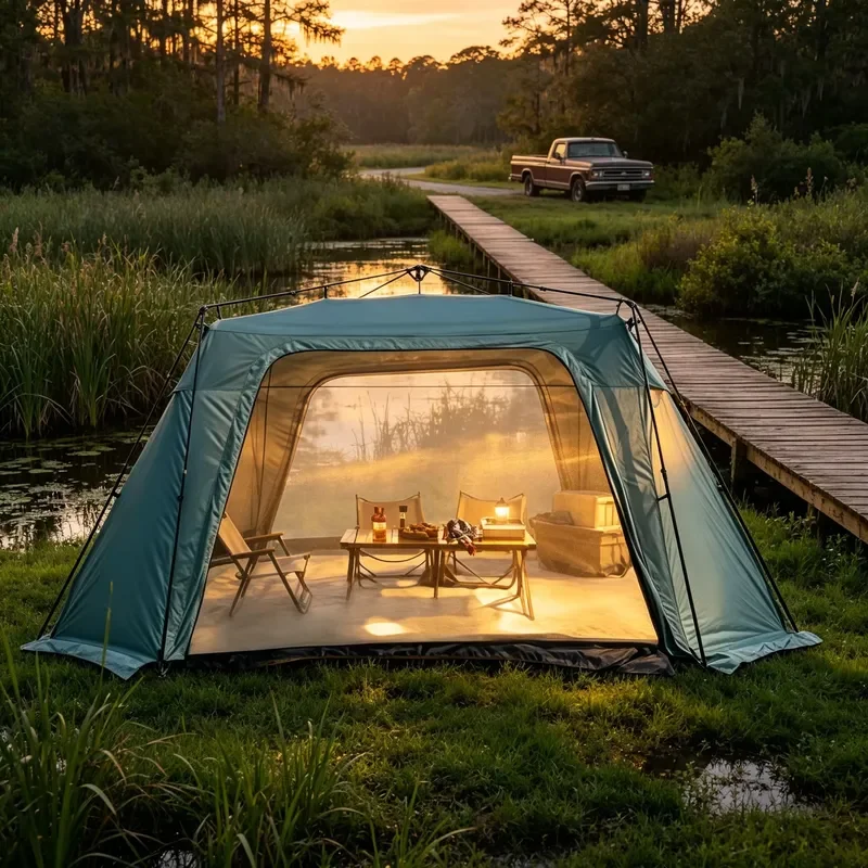 New Arrival Large Family Camping Tent Automatic Setup Lightweight with Sunshade Tarp for Outdoor Hiking Trips