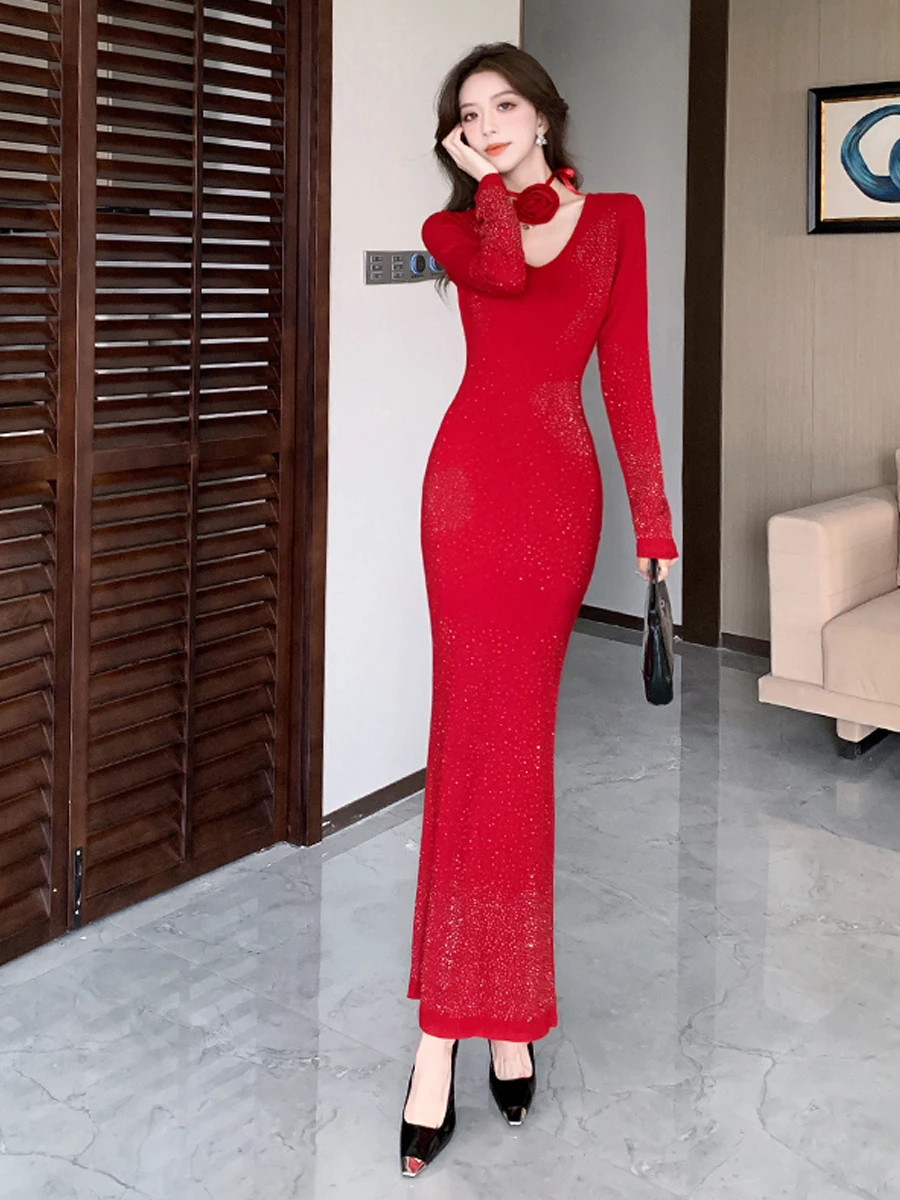 

Сексуальное облегающее длинное платье с ярким V-образным вырезом и запахом на талии для женщин, модное вечернее платье в стиле ретро, вечернее платье Par Dr