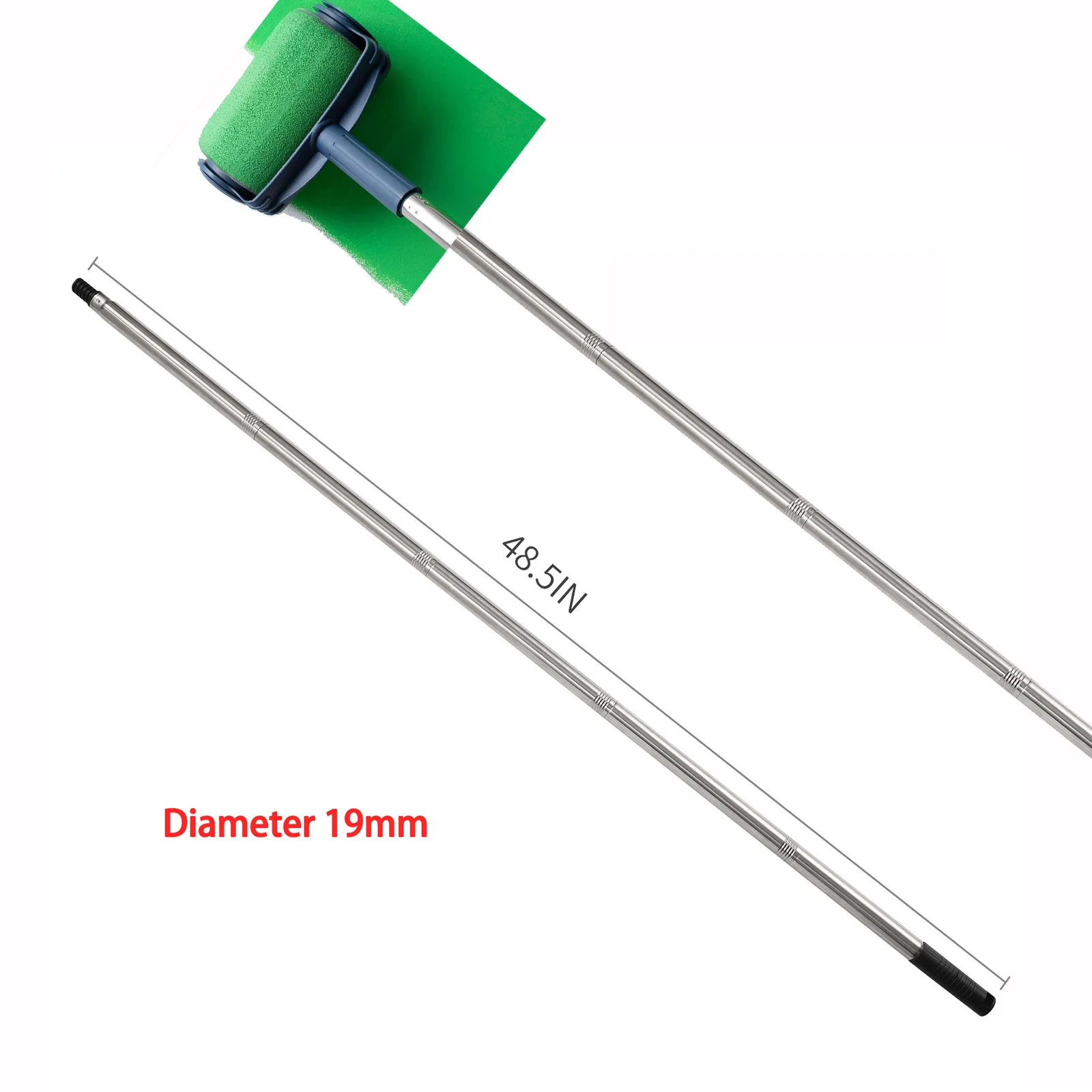 5pcs 19mm Paint Roller Extension Rod Sections For 48inch Reach With PP Handle And Threaded Head For Home Painting Tools