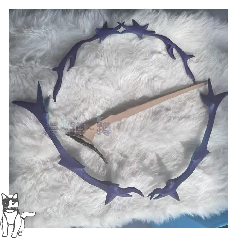 Wuthering Waves Cartethyia Fleurdelys Cosplay Headwear Accessories Long Horn Anime Game Halloween Party Role Play Prop Headdress