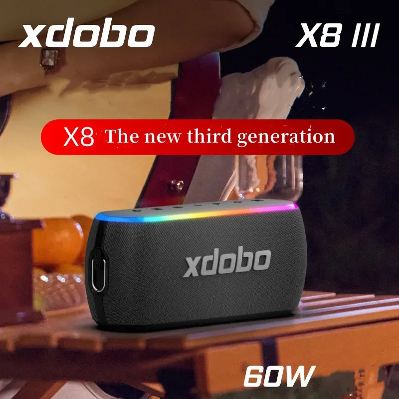 

Беспроводной Bluetooth-динамик X8III, портативная Водонепроницаемая колонка, TWS сабвуфер, стерео музыкальный центр с RGB-подсветкой