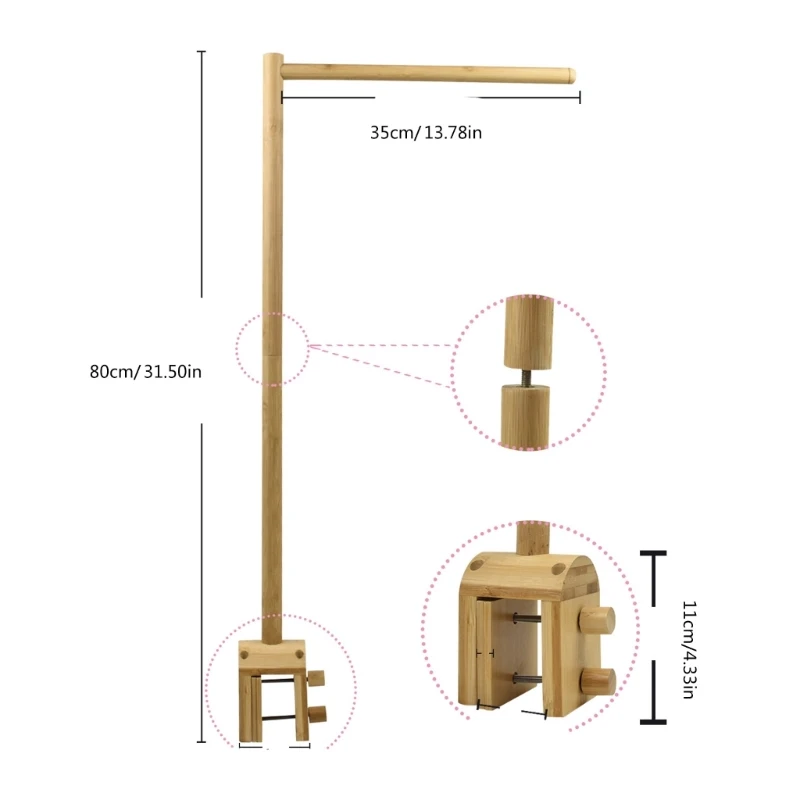 Soporte para campanas cama móvil para cuna bebé, brazo extraíble, caja música, soporte para campanas cama