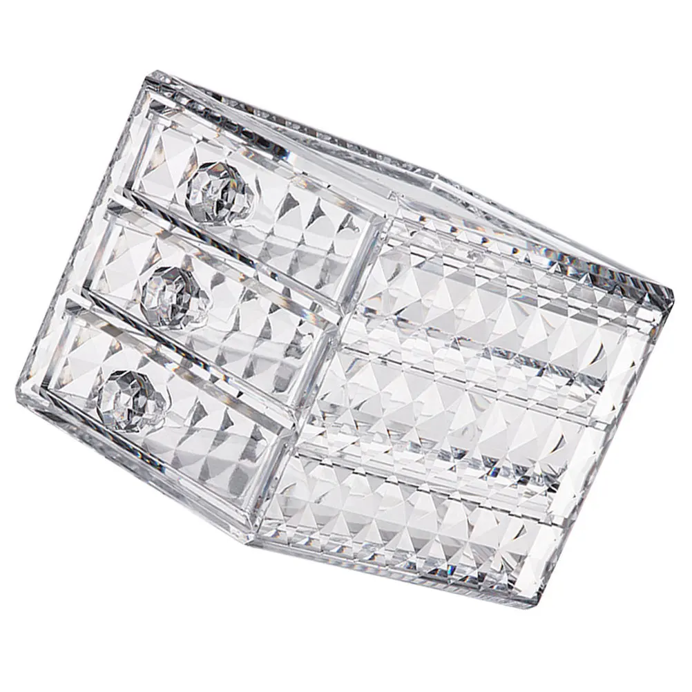 Organizer per trucco in acrilico trasparente, cassetto portaoggetti di grande capacità, scatola da tavolo per pennelli, rossetto, matita per sopracciglia