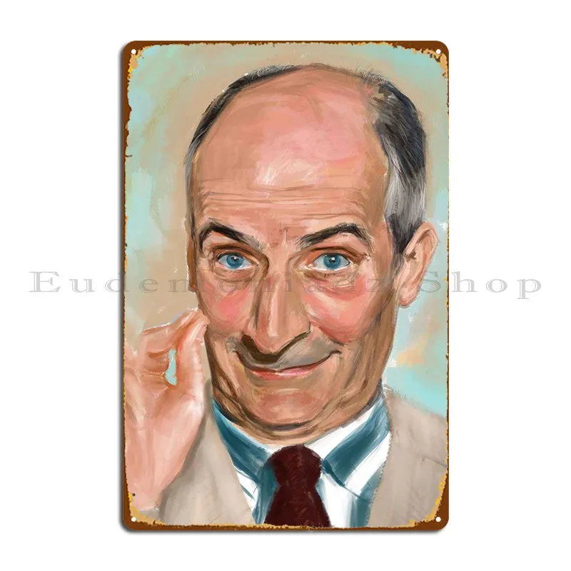 Portrait Of Louis De Fune Metal Sign Custom Living Room Vintage Cinema Garage Tin Sign Poster