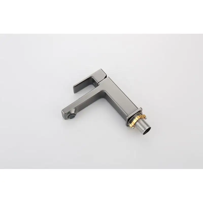 Смеситель для ванной комнаты Gun Grey с одним отверстием и 2 шлангами, смеситель для раковины для белья, современный дизайн, простая установка