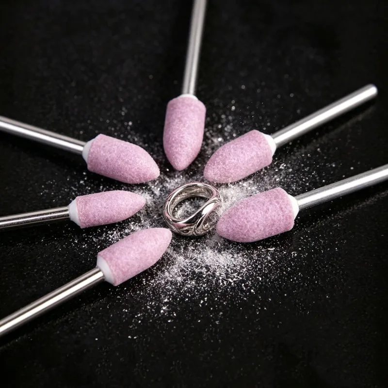 

45Pcs 6mm Precision Grinding Heads with Handle, for Hardware Grinding, Metal Polishing & Deburring