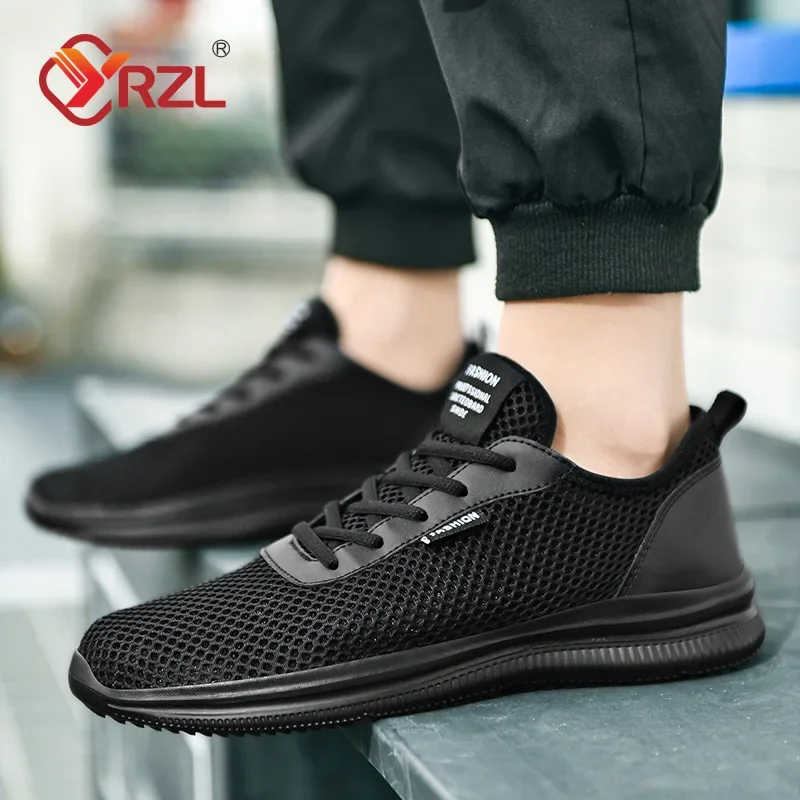 YRZL Men's Casual Shoes Light Men Sneakers Mesh Lightweight Comfortable Walking Shoes Outdoor Breathable Big Size 39-48 Men Shoe