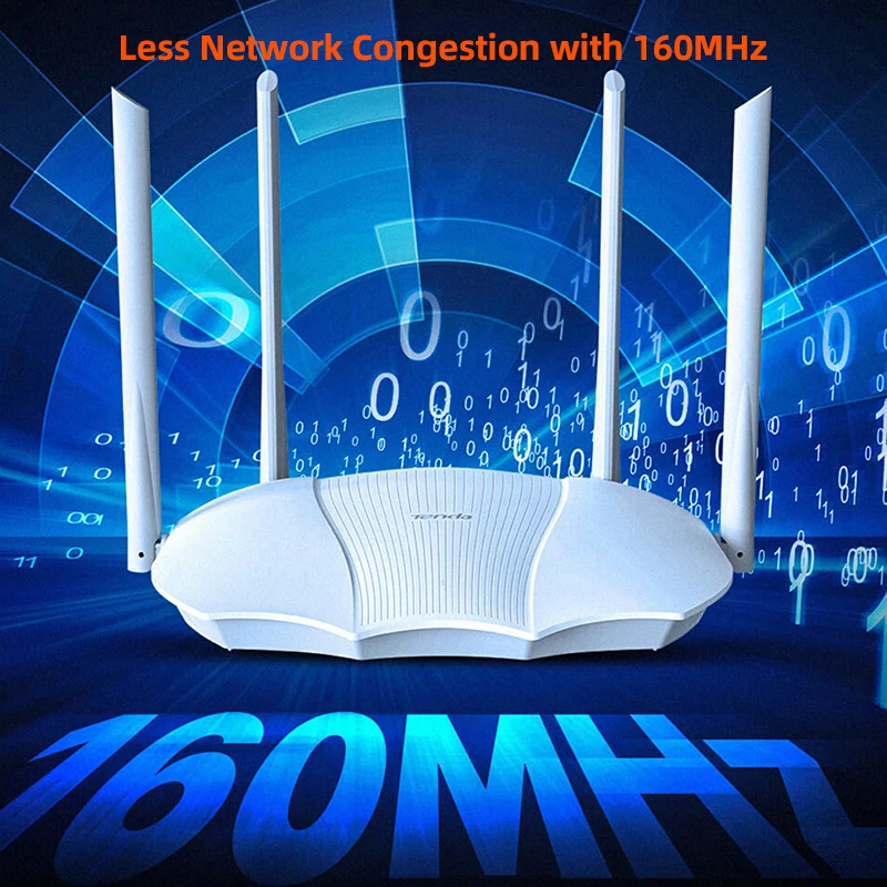 Tenda AX3000 Dual-Band Gigabit Wi-Fi 6 Router RX9 Generation Rate Up to 2976Mbps (2.4GHz: 574Mbps, 5GHz: 2402Mbps)