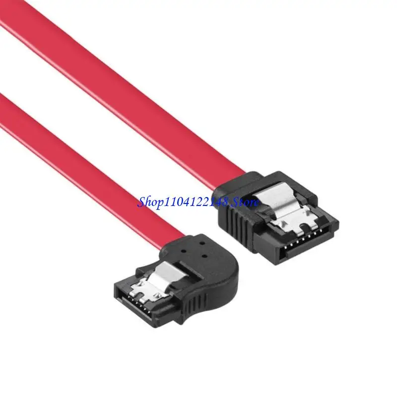 P9FA Compactly SATAIII Data Cable Angled Plugs Locking Mechanism Durability PVC SATA3.0 Cable for Internal Storage