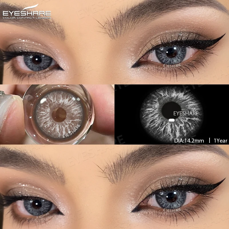 AMARA 1pair Blue Colored Contact Lenses Cosmetics Beauty Blue Eyes Makeup Pupils Korean Blue Lense Brown Lense Yearly Use