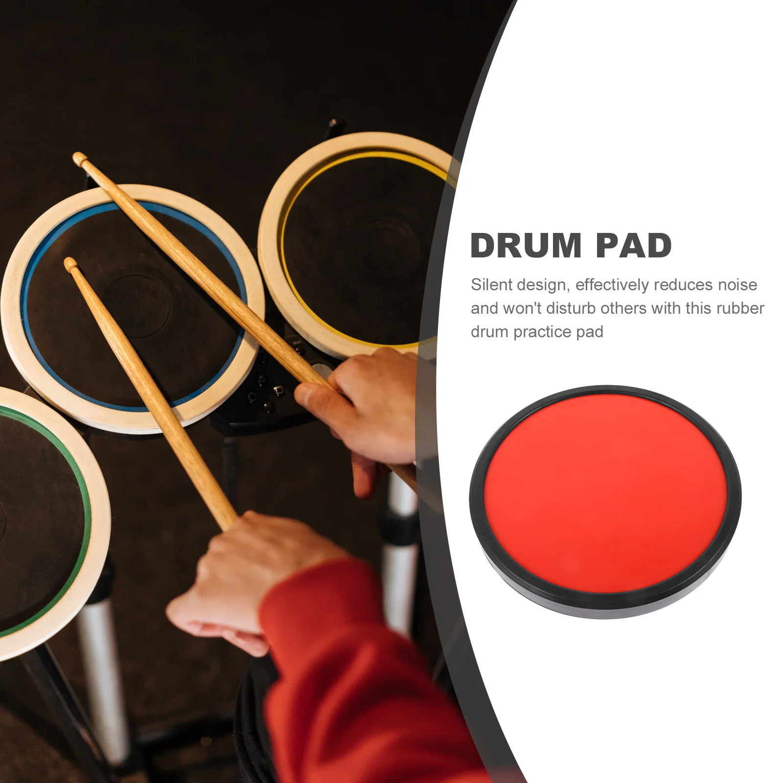 

Rubber Drum Pads Active Snare Mute Drummer Accessories for Men Instrument Tip Protectors Practice Sound Dampening Kit