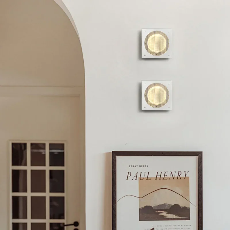 

High-End Luxury Square Medieval LED Wall Sconce Stainless Steel Atmosphere Light for Staircase Decor