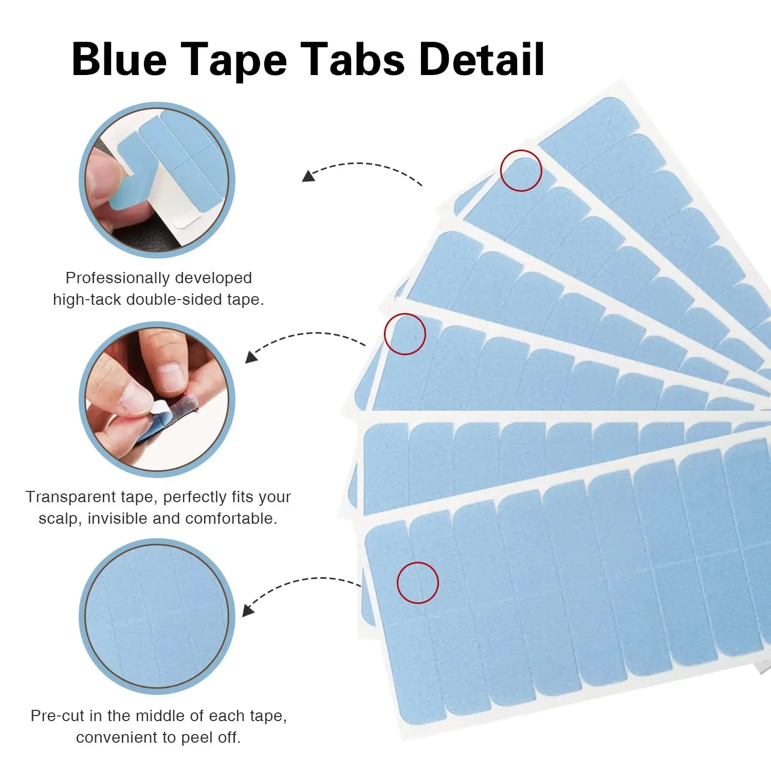 Double Sided Replacement Tape Hair System Tape for Hair Extensions or Wigs 5 Sheets 60tips Hair Extensions Adhesive Tape view 2