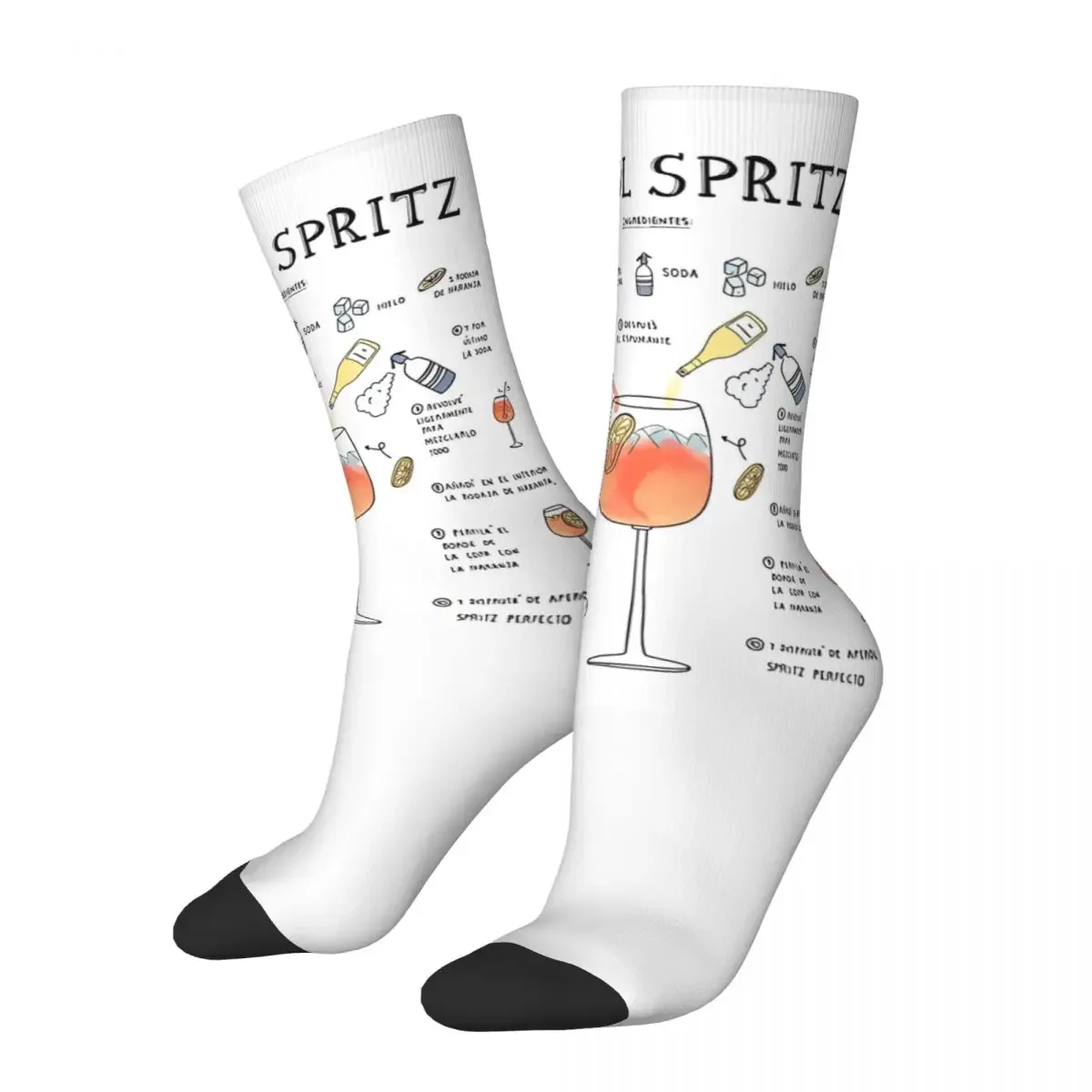 Winter Warm Funny Women Men Aperols Spritz Italy Cocktail Socks Non-slip Sports Socks