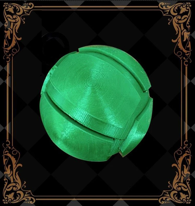 Anime Gyro Julius Caesar Zeppeli Cosplay Ball Green/ Silver Accessories Prop