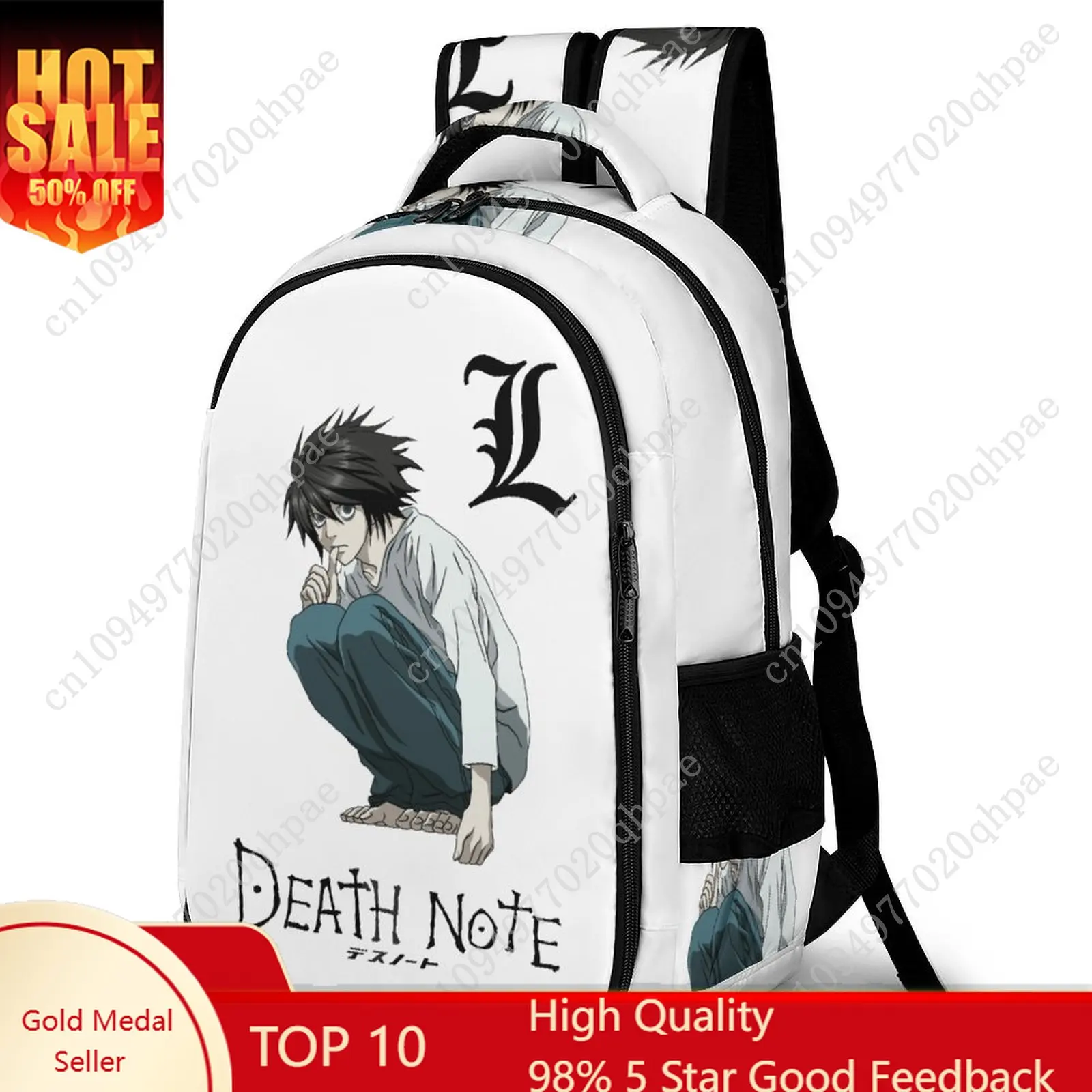 

Death Note Kids School Backpack for Boys Girls High Quality Travel Business Capacity Pocket Customizable Personalized Gift