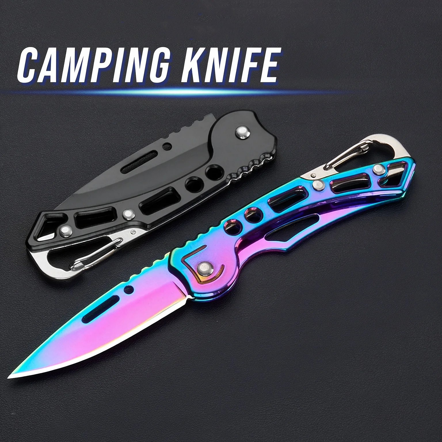 1PC Hollow Design Camping Knife,Attachable to Backpack & Keychain,for Package Opening,BBQ,Hiking & Outdoor Use,Ideal for Gifting