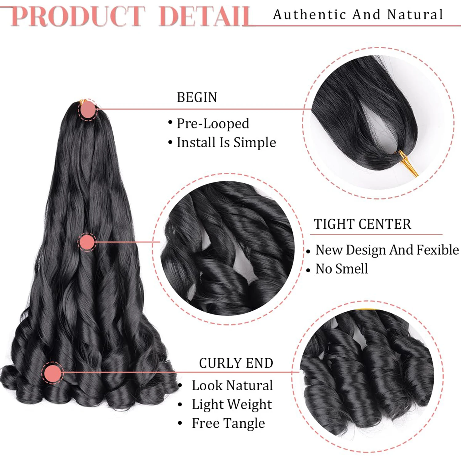 French Curly Braiding Hair 12/16/24Inch Loose Wavy 1-7 Packs #1B Black Bouncy Braiding Hair Extensions Synthetic French Curl