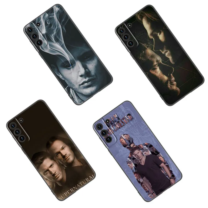 Supernatural Black Silicone Phone Case For Samsung Galaxy S23 S21 S20 FE S24 S22 Ultra S10E S10 S9 S8 Plus