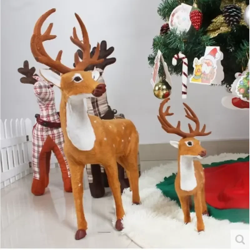 for Life Sized Stuffed Reindeer Plush Standing Christmas Deer Soft Toy Large Holiday Home Decor Gift for Kids Adults Indoor