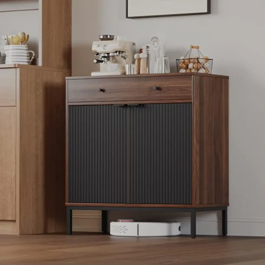 

Сервант-буфет в стиле фермерского дома с отделениями для хранения, рифленый кофейный бар с дверцами и регулируемыми полками, современный деревянный шкаф для кухни