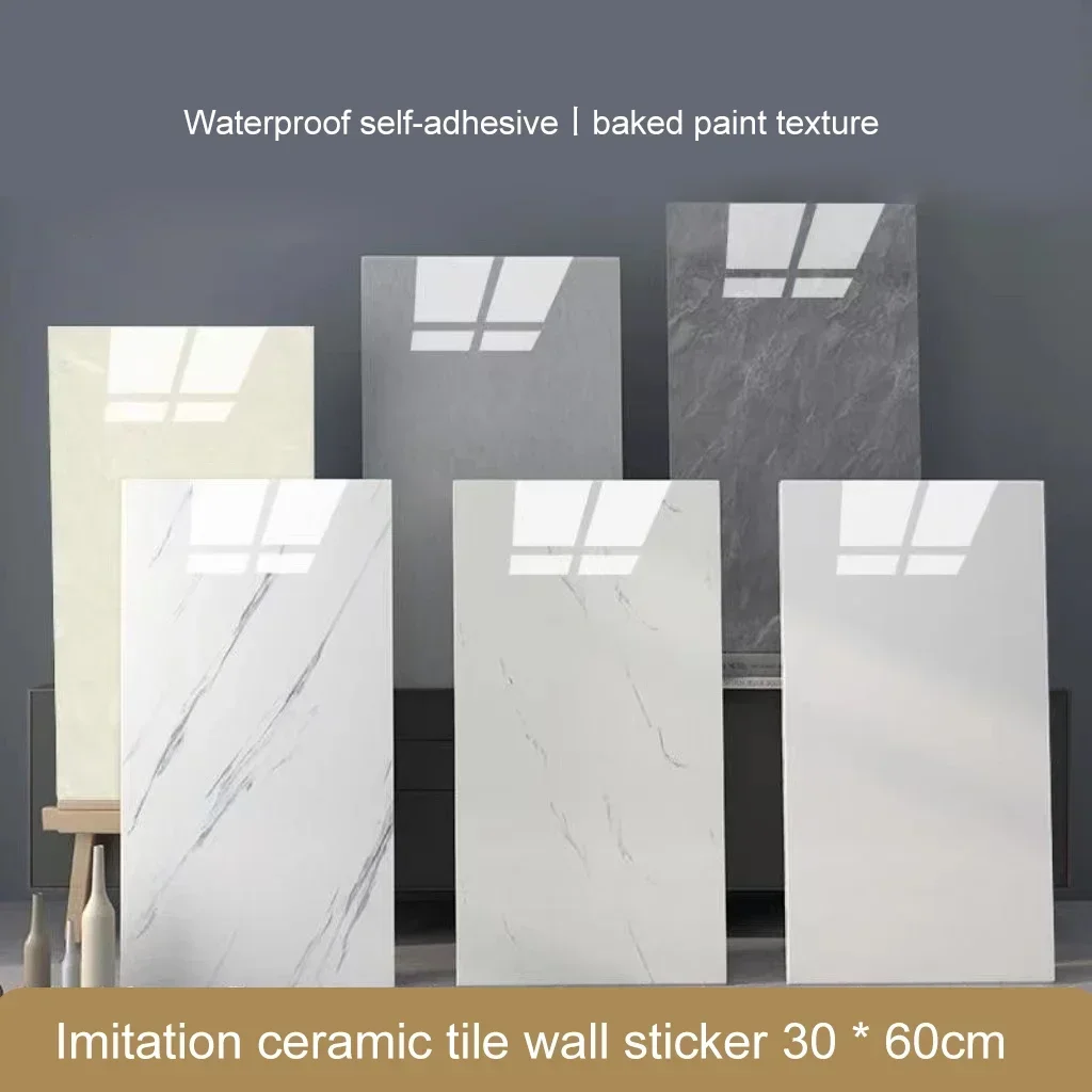 Imitation Tile Wall Stickers Self-adhesive Pvc Waterproof Covering Wall Decoration Imitation Marble Wall Panels