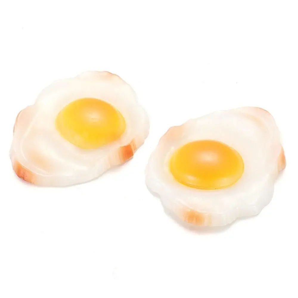 Home Decor PVC Artificial Fried Egg Yellow Realistic Egg Lifelike Cooked Egg Model Home Kitchen Display