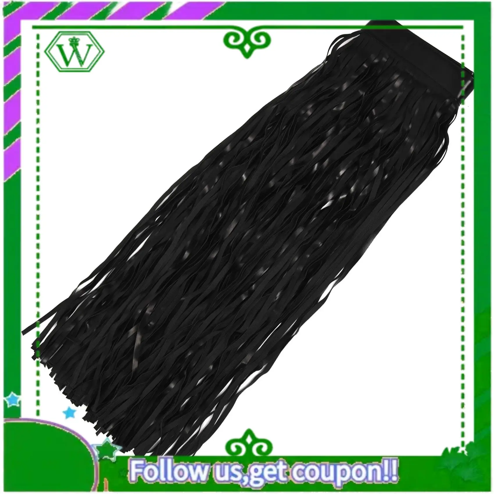 A18P-Gonna in pelle con nappe da donna, moda estiva, cintura lunga con frange in PU regolata, nera