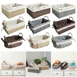 Multipurpose Rattan Storage Basket Toys Snacks Fruit Bread Storage Bins Home Desktop Organzier Container Decorative Basket